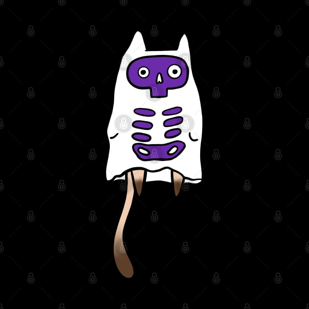 Cat in Ghost Costume Doodle by Trippycollage