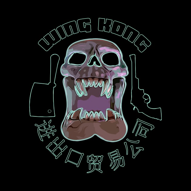 Wing Kong Neon Skull by LordNeckbeard