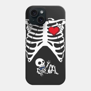 Spooky Skeleton Costume Pregnant Mommy of Boy Phone Case