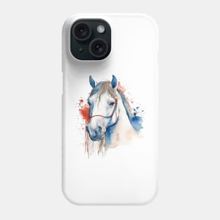 Watercolor white horse Phone Case