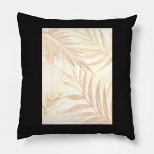 natural cream palm leaves tropical poster print miami sun Pillow