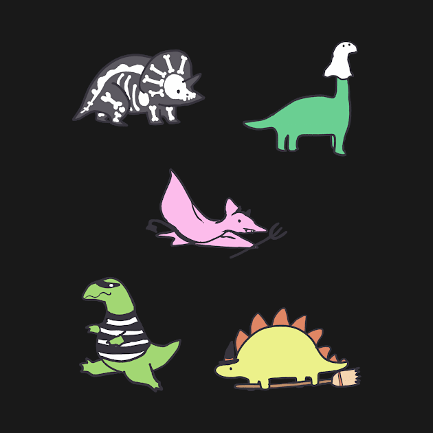 Dinosaurs in Costumes by KadyIllustrates