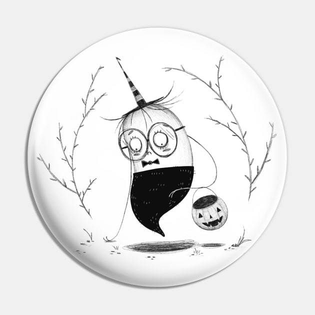 The Sad Ghost Pin by Gummy Illustrations