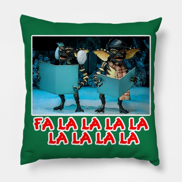 Gremlins Caroling Pillow by BigOrangeShirtShop