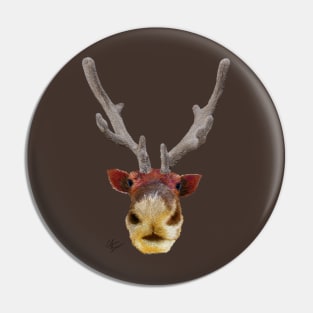 Cute Furry Reindeer Festive Xmas Christmas Gift T-Shirt Pin