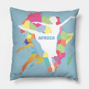 Dancing Map of Africa Pillow