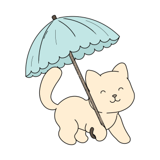 Cute cat with umbrella T-Shirt