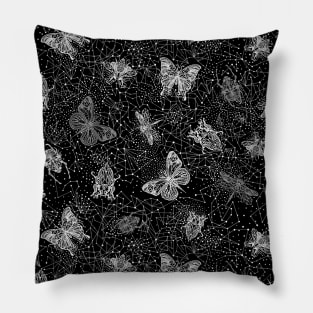 Black and White Galactic Bugs Pillow