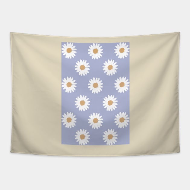 muted light purple neutral camel daisy flower floral pattern Tapestry by opptop