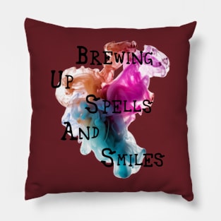 Brewing up spells and smiles Pillow