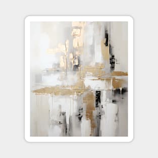 Urban Elegance: Abstract Fusion of Black, White, and Gold Magnet