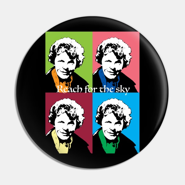 Amelia Earhart Reach for the Sky Pin by candhdesigns