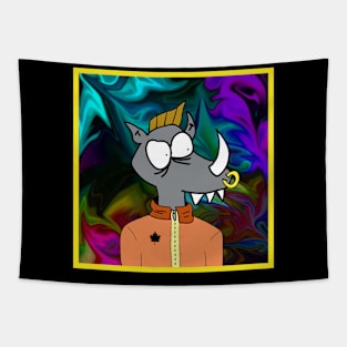 Cartoon Rhino Tapestry