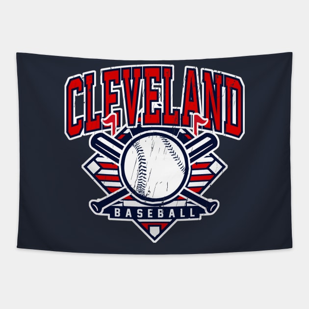 Vintage Cleveland Baseball Tapestry by funandgames