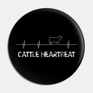 Cattle heartbeat white ink Pin