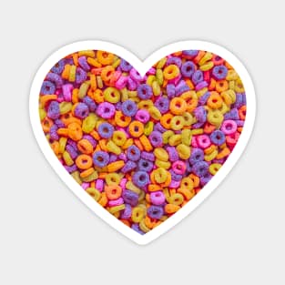 Fruit Flavored Breakfast Cereal Loops Photo Heart Magnet