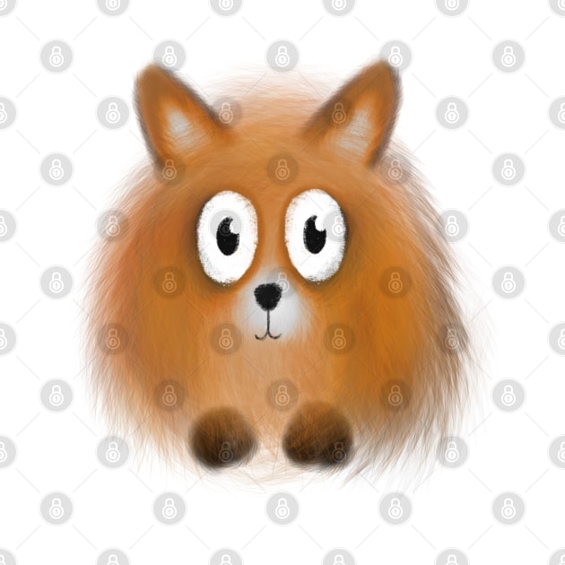 Ginger pomeranian puppy dog Fox illustration cartoon by Squeeb Creative