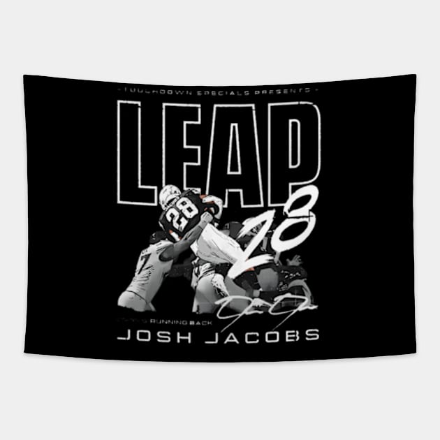 Josh Jacobs Las Vegas Touchdown Leap Tapestry by Sink-Lux