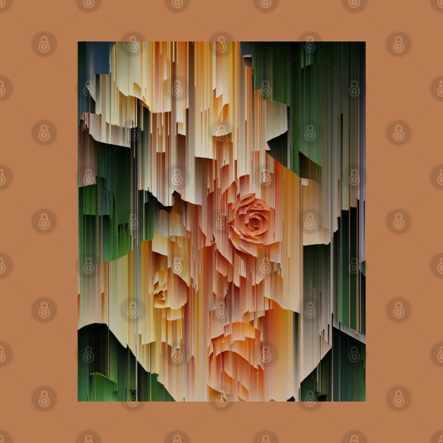 Glitched Orange Roses by JillyBeanDesign