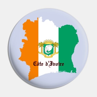 Ivory coast flag & map Pin