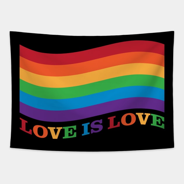 Love is Love Rainbow Flag Tapestry by gentlemanjoan