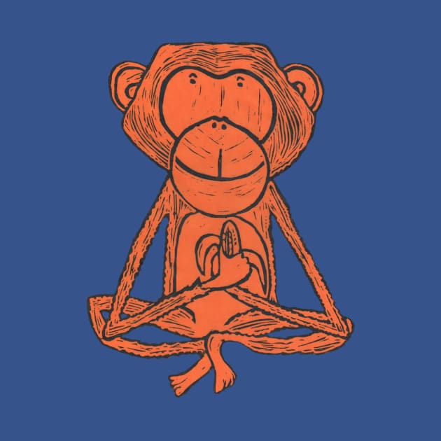 Cheeky Monkey, orange by krisevansart