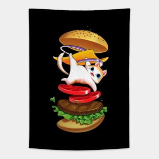 Hamburger Cat Tapestry