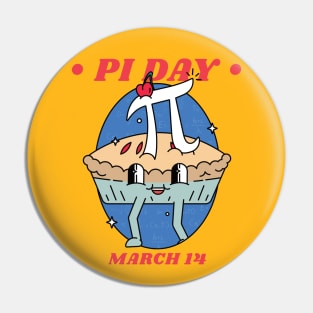 Pi Day Cute Cartoon Pie March 14 Pin