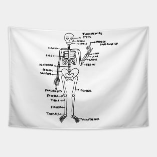 Middle finger anatomy skeleton Tapestry