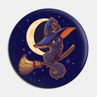 black cat witch for halloween furry chibi anime Pin