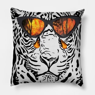 Leopard weeps at Burning Rain Forest Pillow