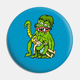 Sea Monster & Blonde Girl Pin