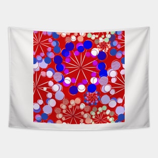 Abstract Floral Neck Gator Retro Red Floral Abstract Tapestry