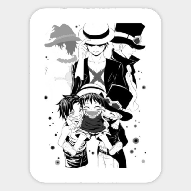 Luffy Ace Sabo One Piece Sticker Teepublic Uk