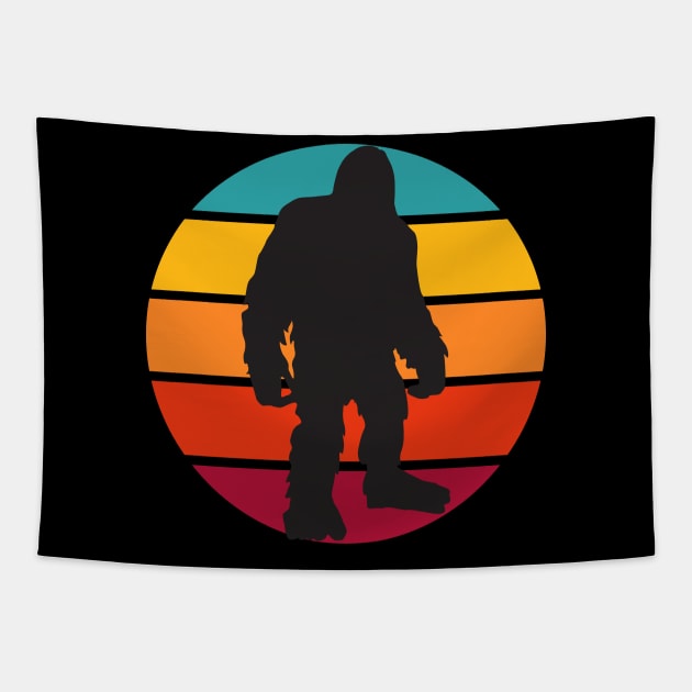 Big Foot Retro Vintage Sunset Bigfoot Tapestry by DANPUBLIC