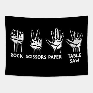 Rock Paper Scissor Table Saw Carpenter Tapestry