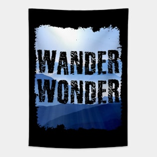 Wander Wonder Colorful Grunge Edges Wall mountainbluerange Design Tapestry