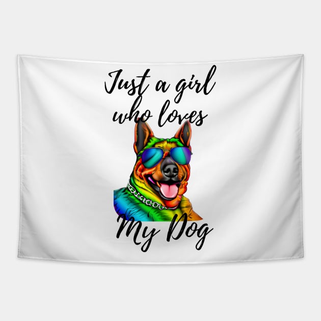 Just a girl who loves my dog Tapestry by Aspectartworks