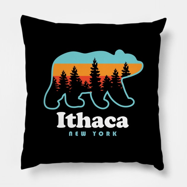 Ithaca New York Bear Pillow by PodDesignShop