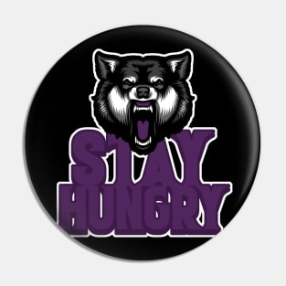 Stay Hungry Court Purple Pin