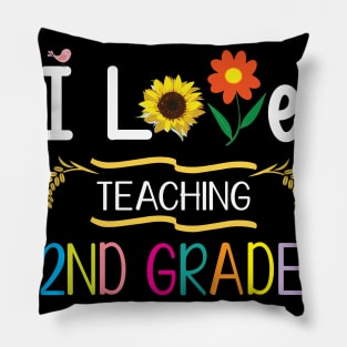 I Love Teaching 2nd Grade Students Teachers Back To School Pillow