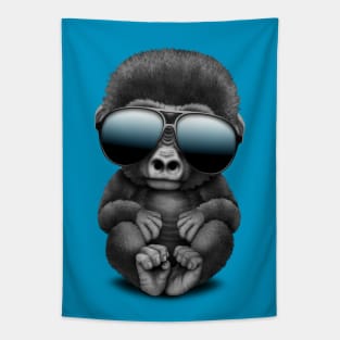 Cute Baby Gorilla Wearing Sunglasses Tapestry