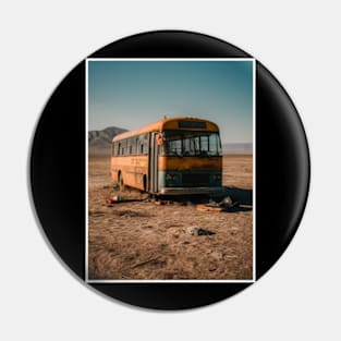 A broken down bus in the desert Pin