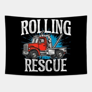 Tow truck Rolling Rescue Tapestry