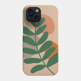 Tropical Leaf I - Earthy Tone, Modern Art Phone Case