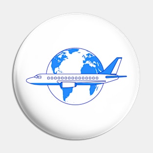 Airplane and globe Pin