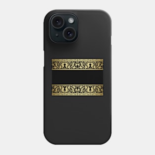 Black Gold Border Floral Phone Case