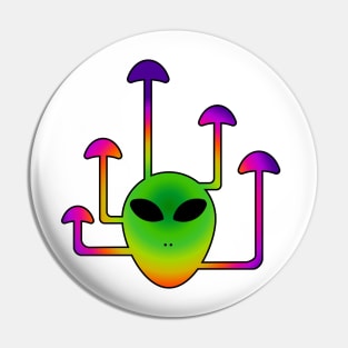 Trippy alien mushroom head Pin