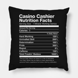 Casino Cashier Nutrition Facts List Funny Pillow