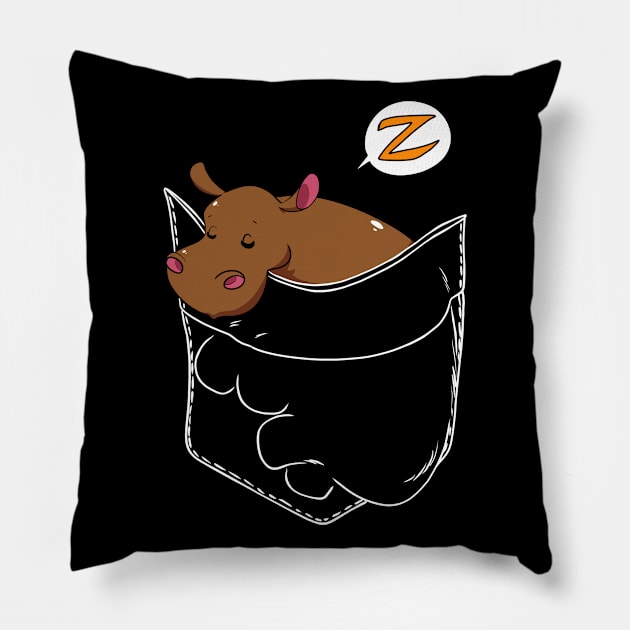 Canadian House Hippo Pocket (Dark Colors) Pillow by Illustratrix